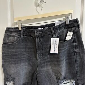 Old Navy Charcoal High-Rise Denim Shorts